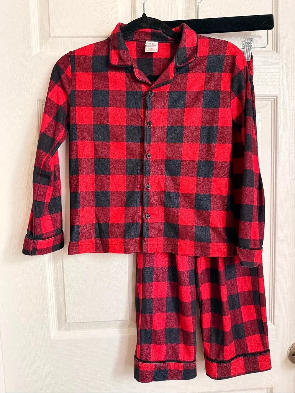 Cat & Jack Red and Black Buffalo Plaid Kids Pajama Set